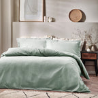 Waffle Textured 100% Cotton Duvet Cover Set