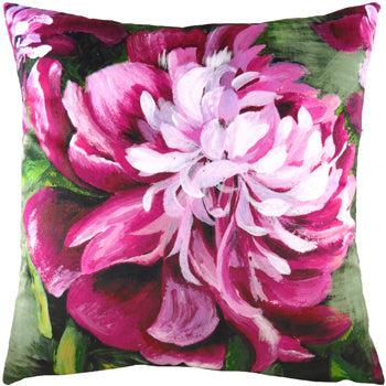 Winter Flowers Peony Cushion