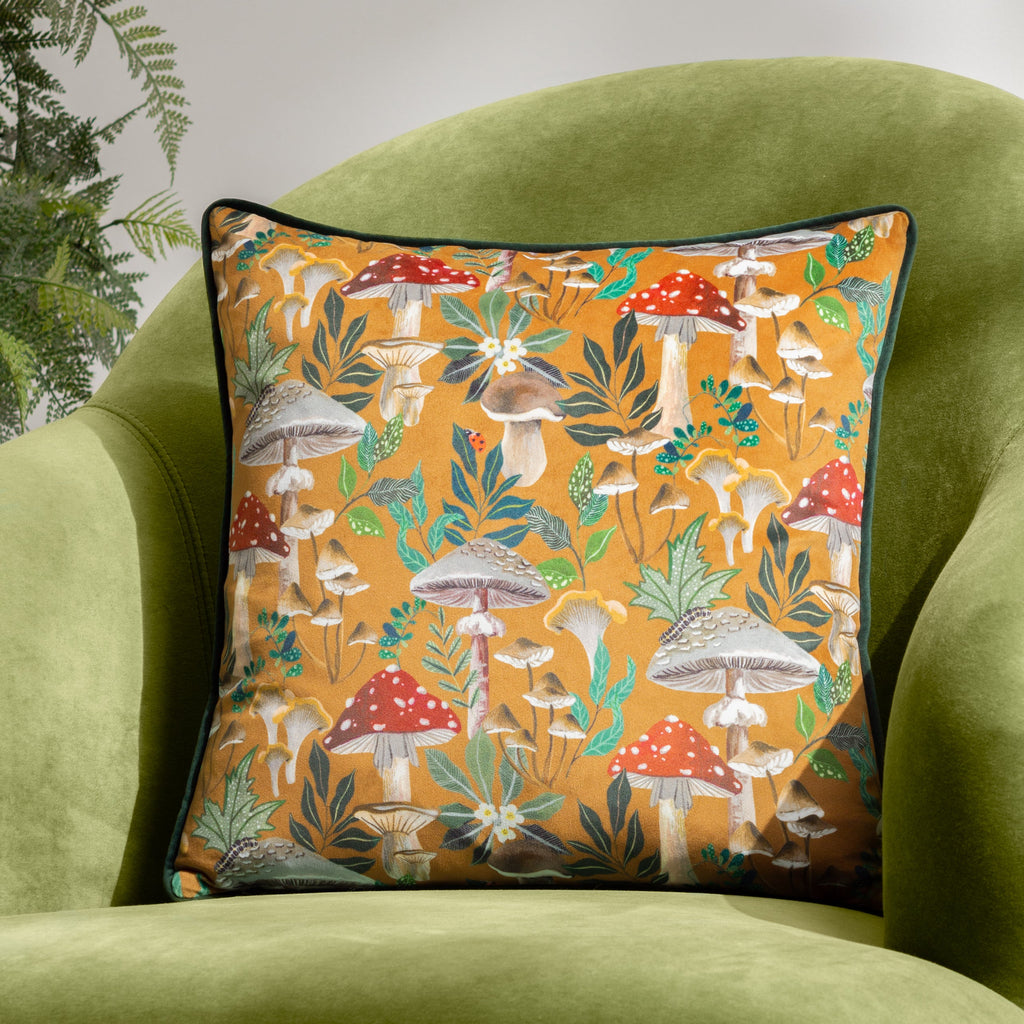 Wild Garden Mushroom Repeat Cushion