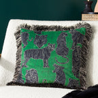 Wildcat Velvet Fringed Cushion