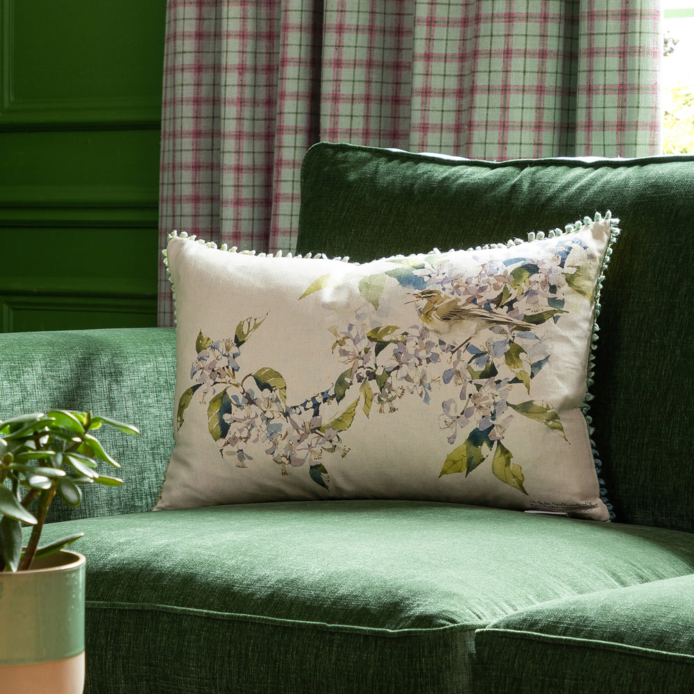 Willow Warbler Printed Cushion