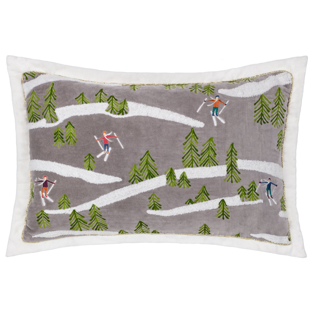 Winter Alpine Embroidered Cushion