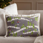 Winter Alpine Embroidered Cushion