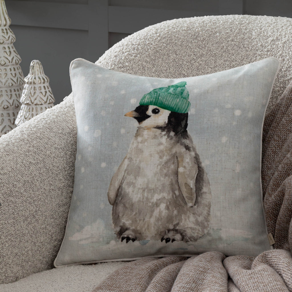 Winter Penguin Printed Cushion