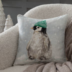Winter Penguin Printed Cushion