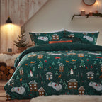 Winter Pines Pyjama Fleece Duvet Cover Set