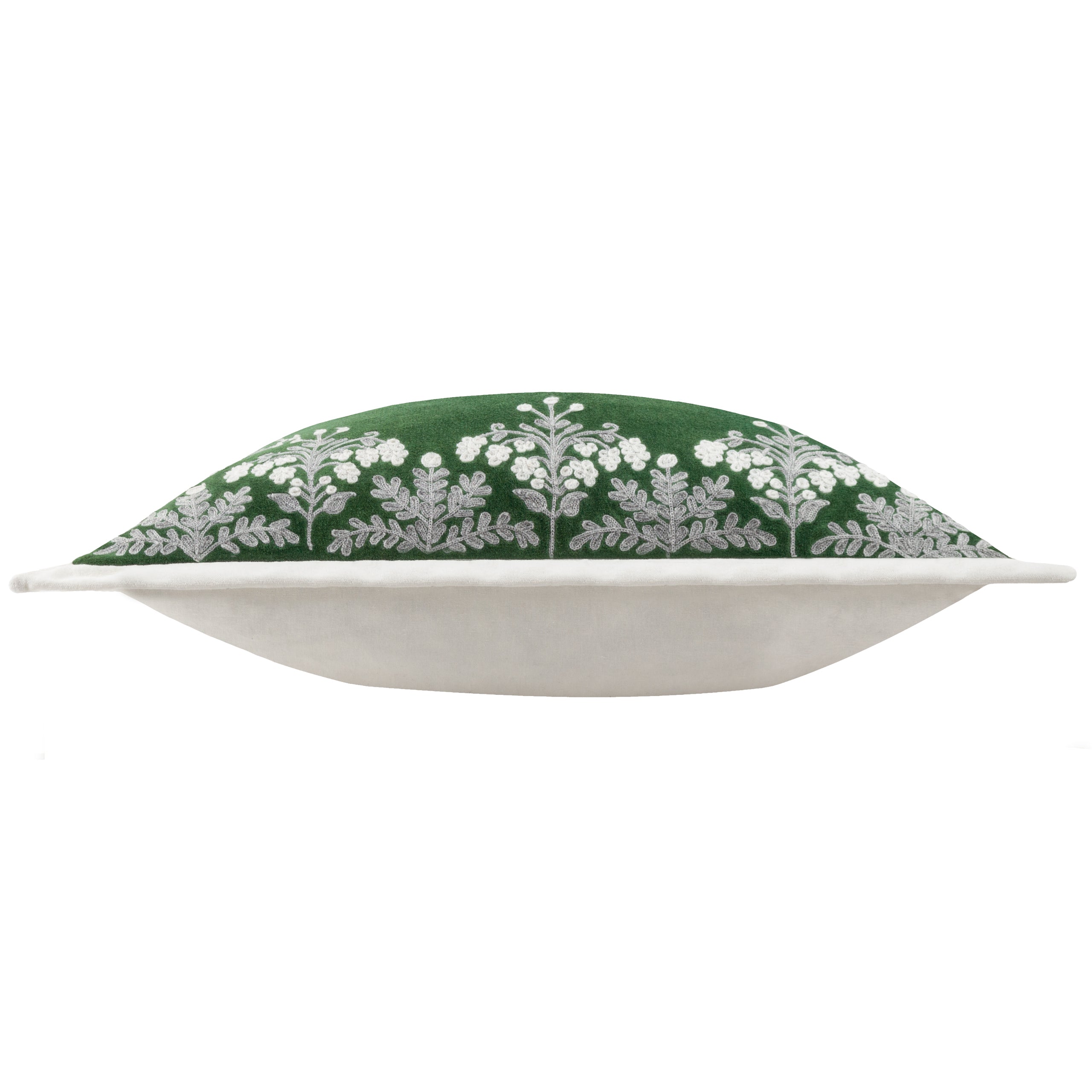 Winter Bloom Embroidered Cushion