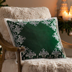 Winter Bloom Embroidered Cushion