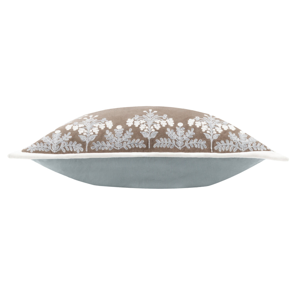 Winter Bloom Embroidered Cushion