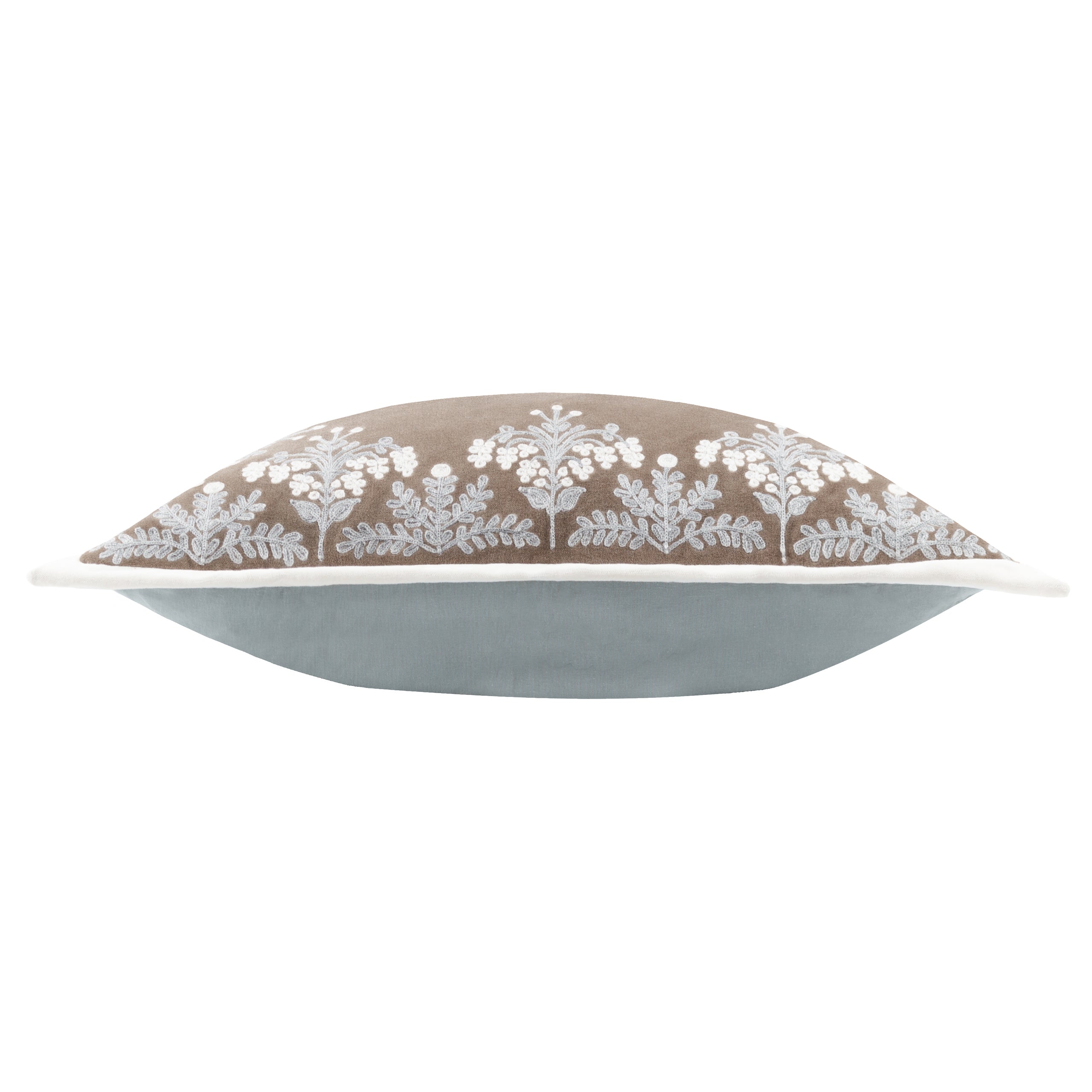 Winter Bloom Embroidered Cushion