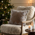 Winter Bloom Embroidered Cushion