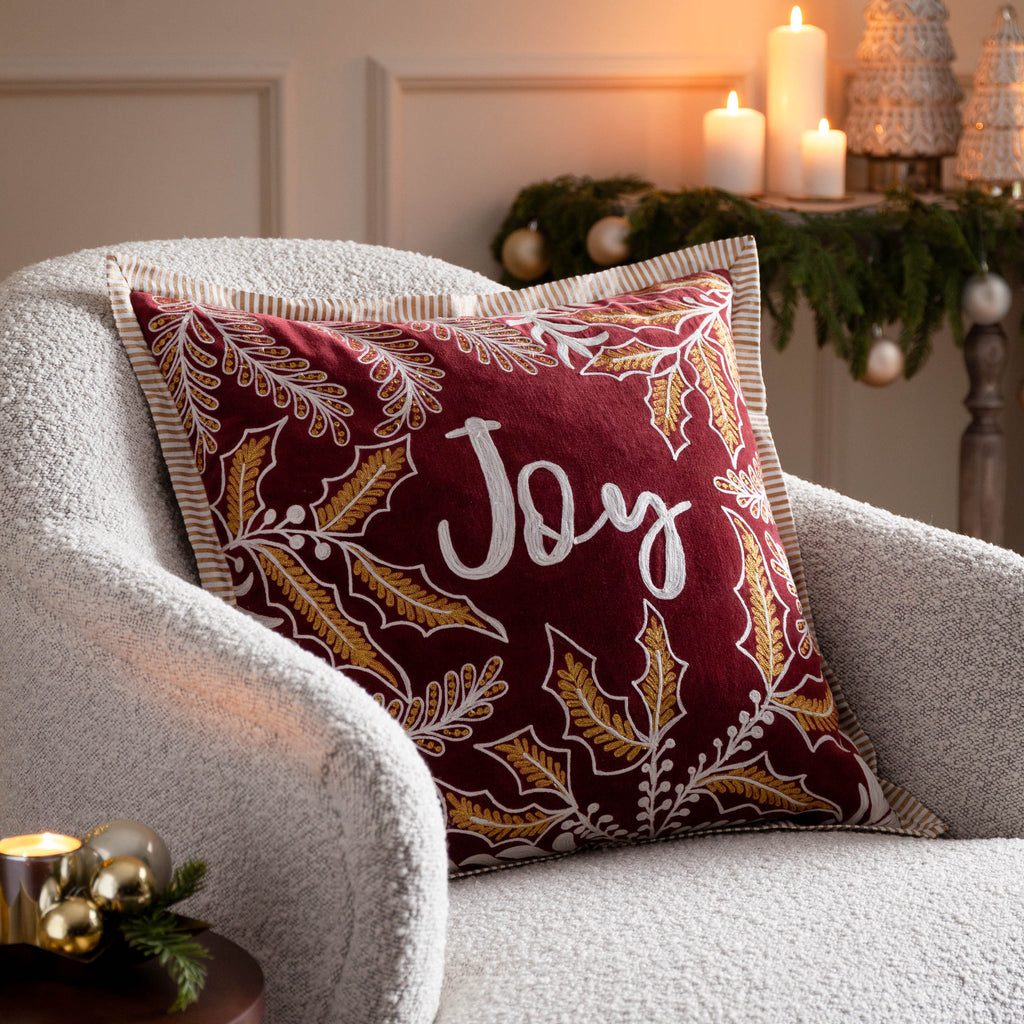 Winter Joy Embroide Cushion