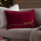 Winter Noel Applique Velvet Cushion