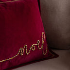 Winter Noel Applique Velvet Cushion