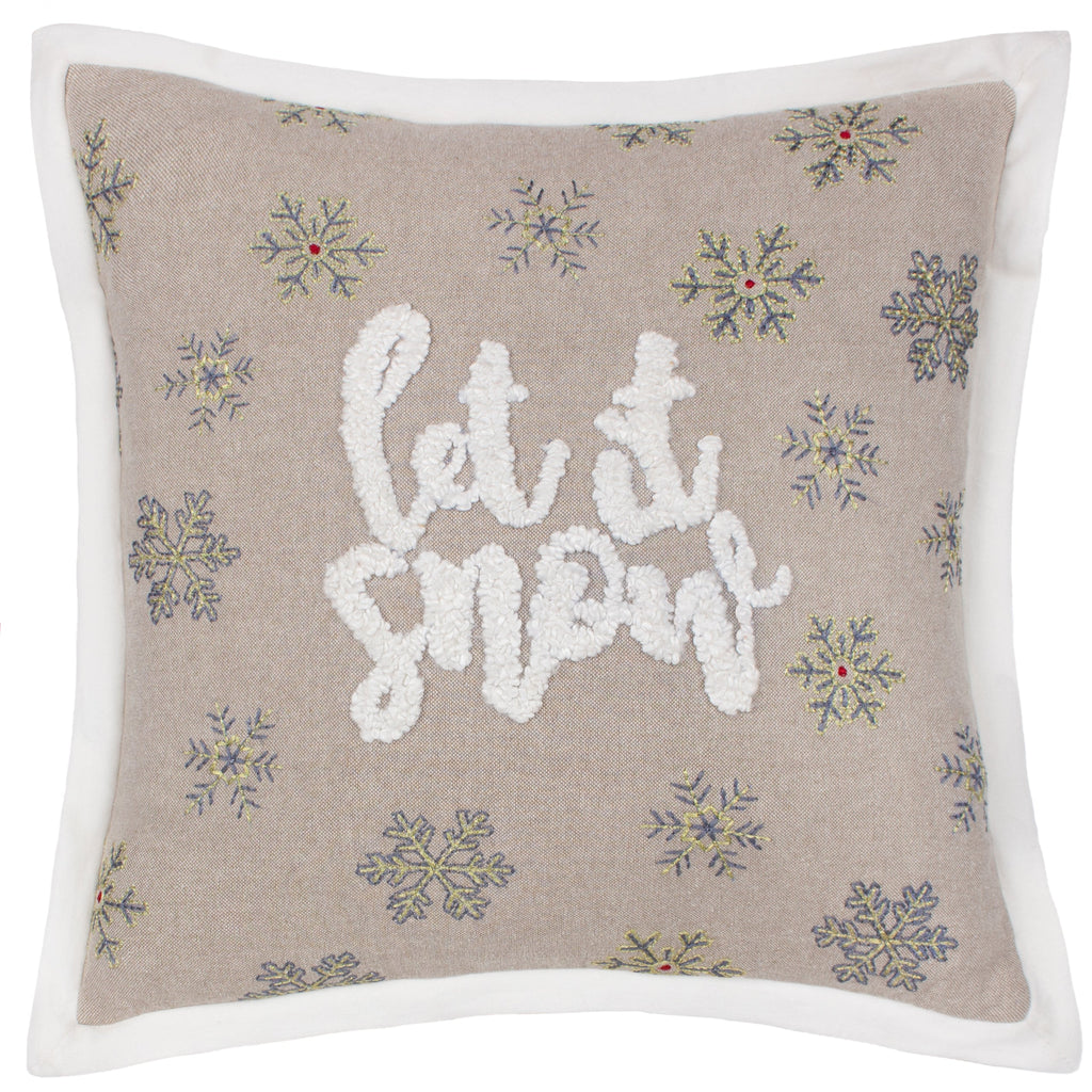 Winter Let It Snow Embroidered Cushion