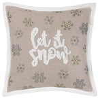 Winter Let It Snow Embroidered Cushion
