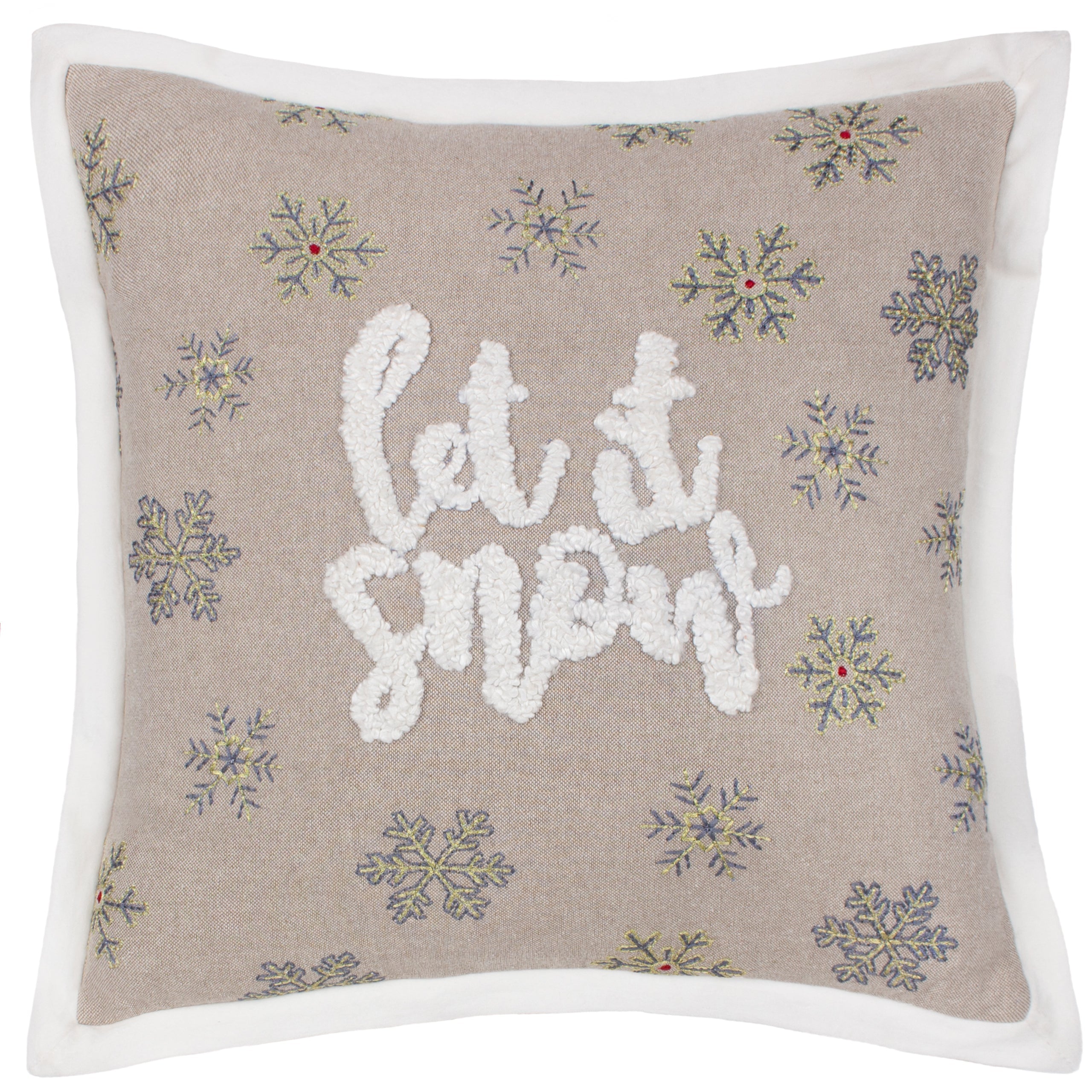 Winter Let It Snow Embroidered Cushion