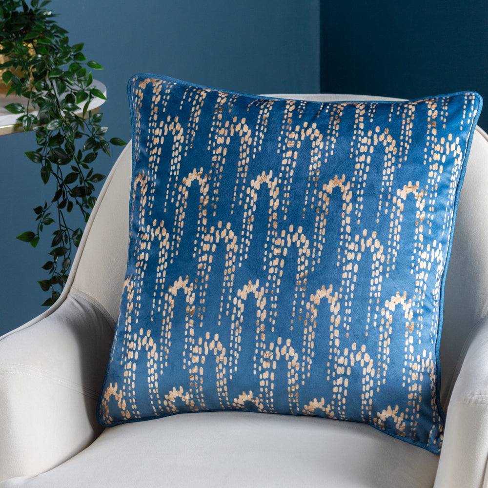 Wisteria Printed Velvet Cushion