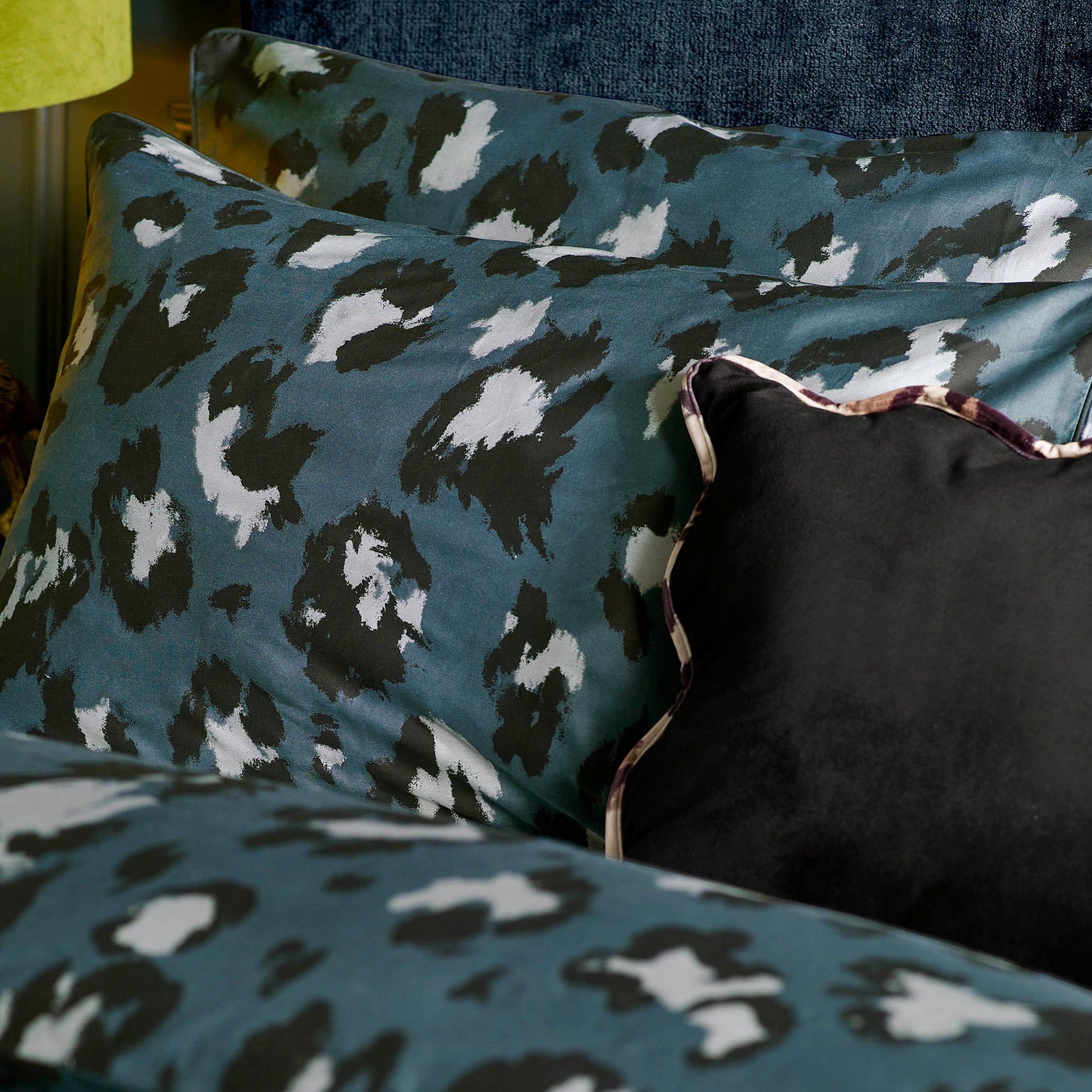 Wiggle Leopard Piped Velvet Cushion