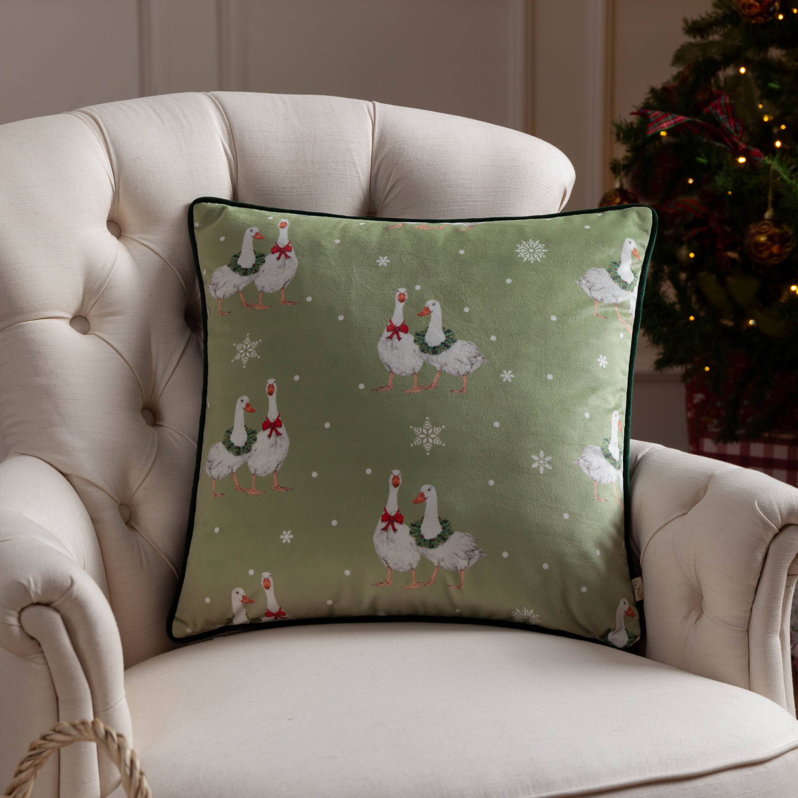 Winter Geese Printed Cushion