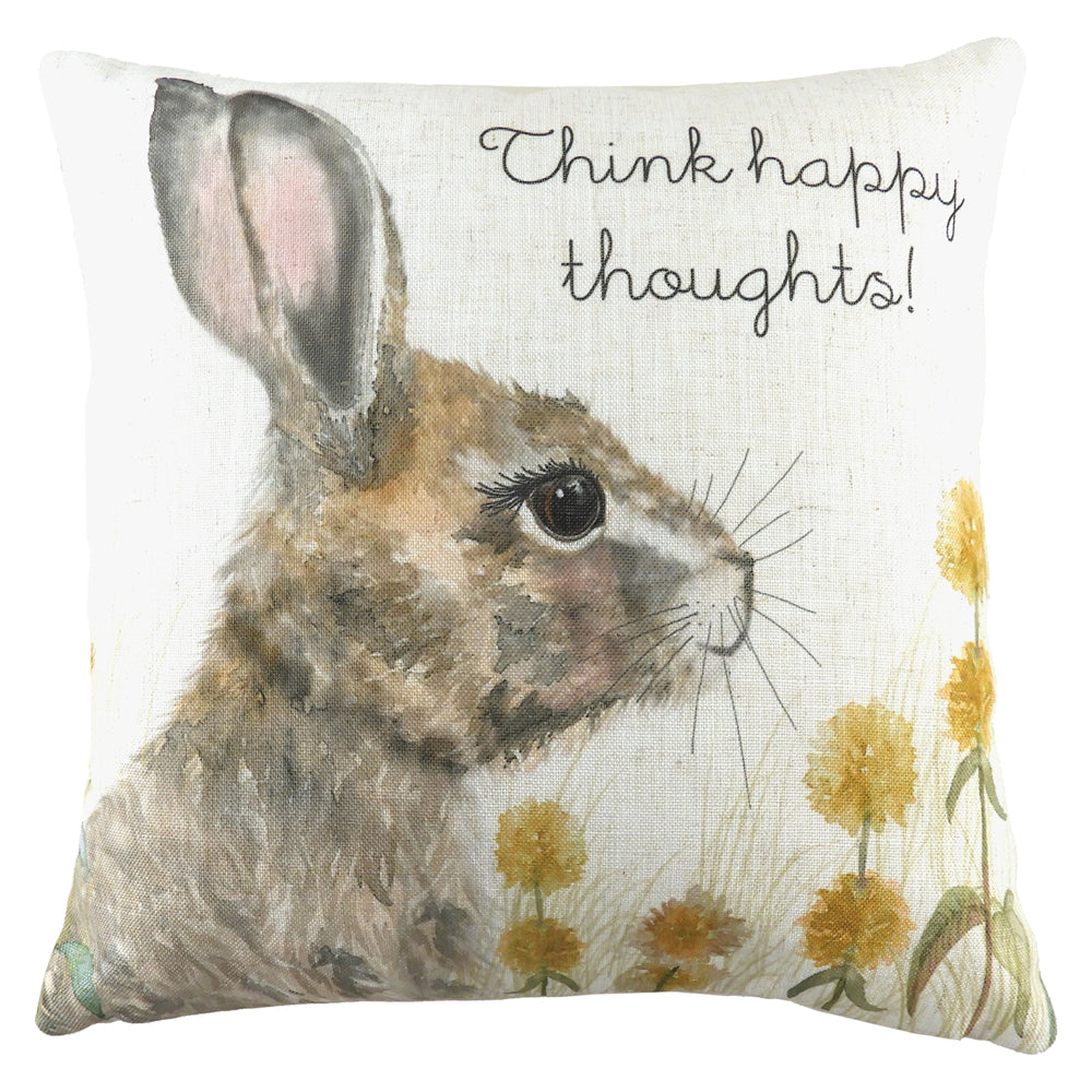 Woodland Hare Happy Thoughts Cushion
