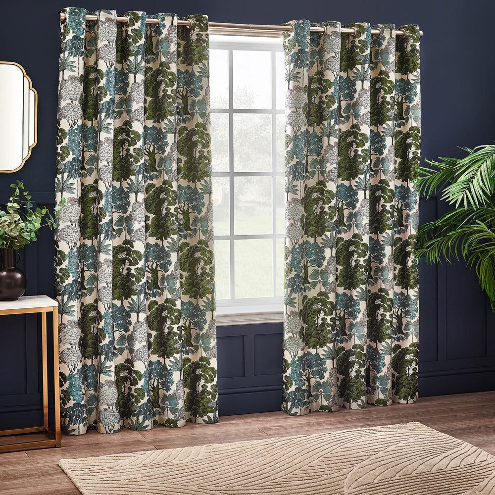 Woodlands Room Darkening Eyelet Curtains