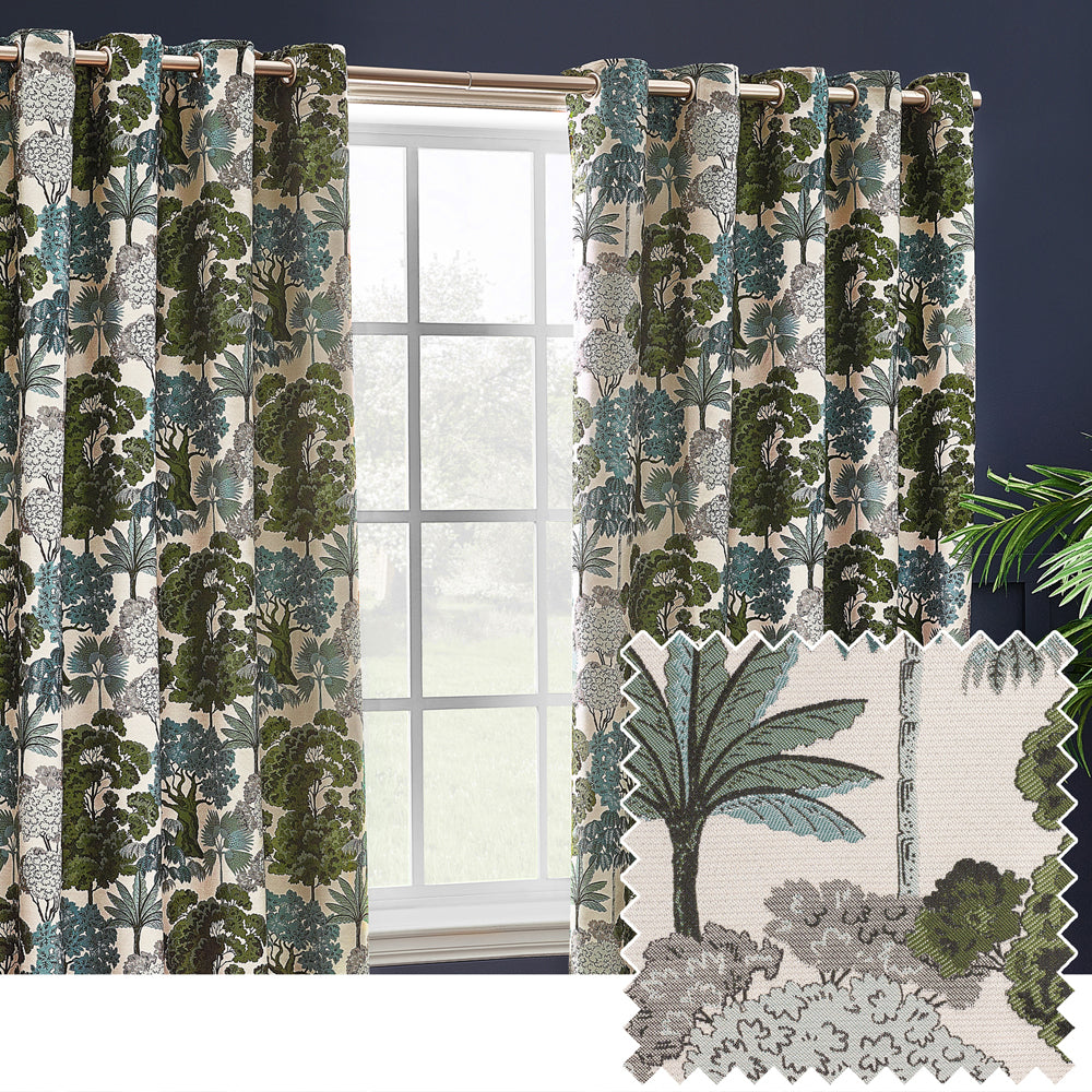 Woodlands Room Darkening Eyelet Curtains