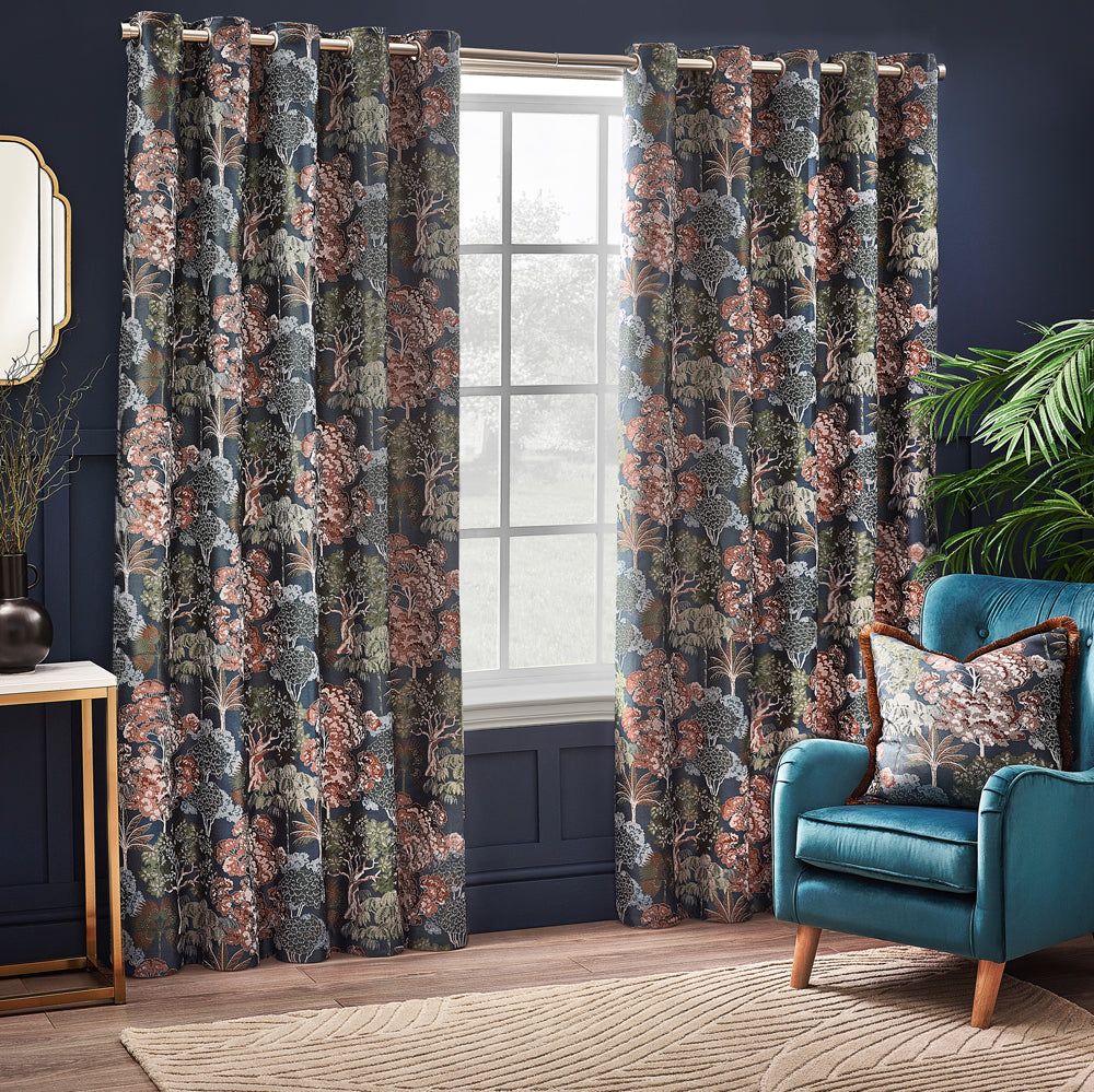 Woodlands Room Darkening Eyelet Curtains