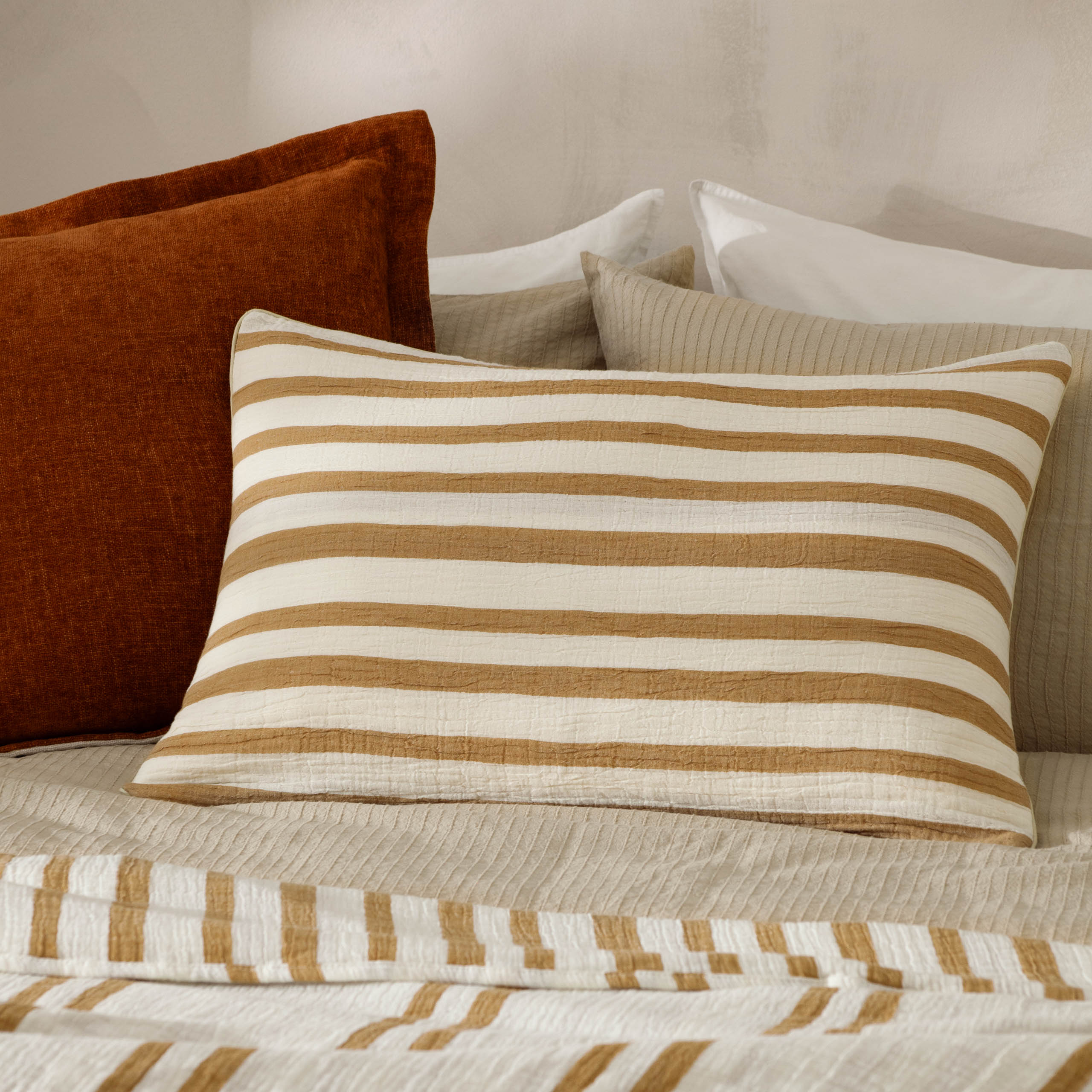 Woven Stripe Cotton Cushion