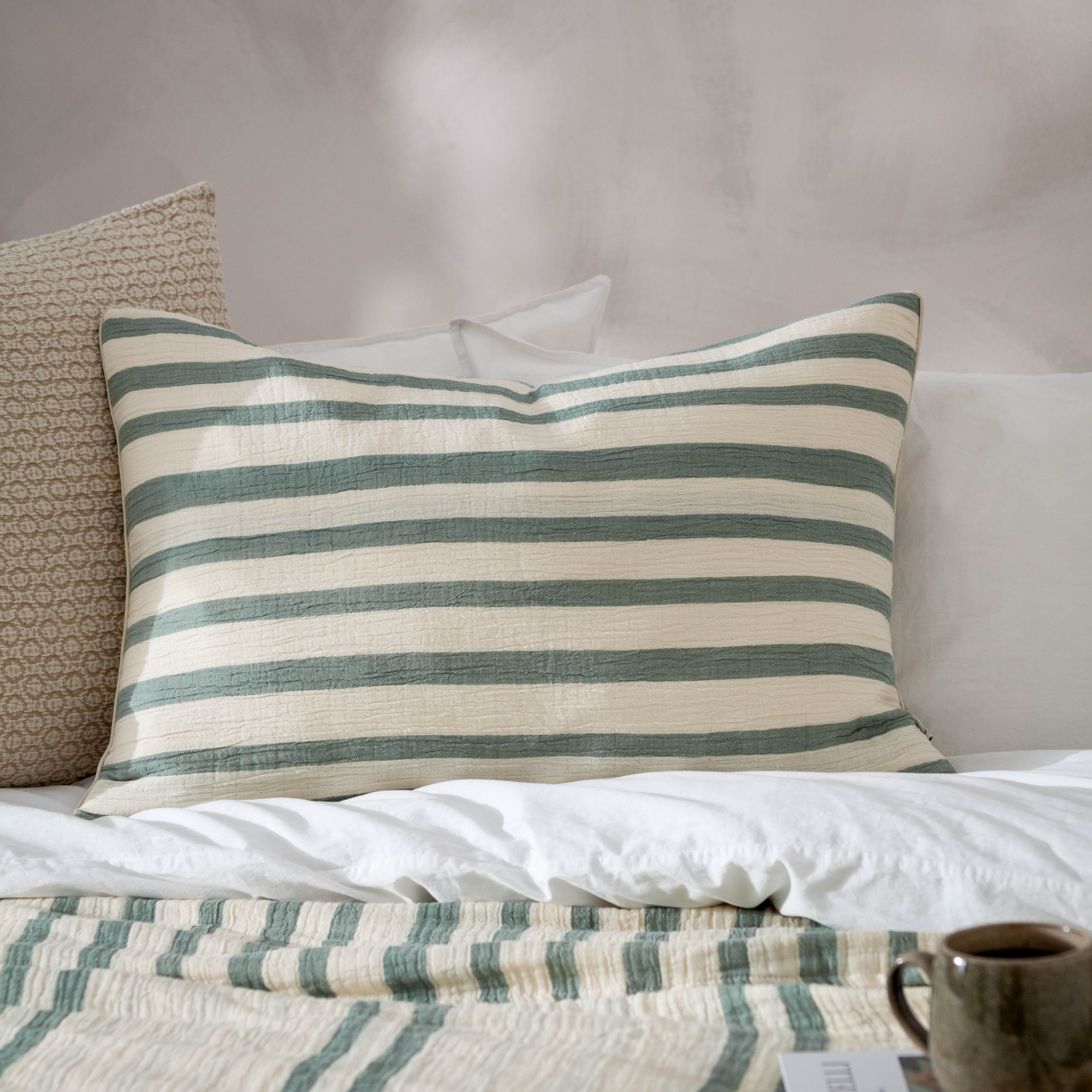 Woven Stripe Cotton Cushion