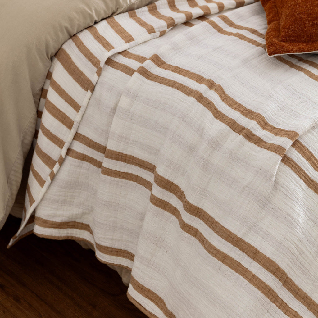 Woven Stripe 100% Cotton Bedspread