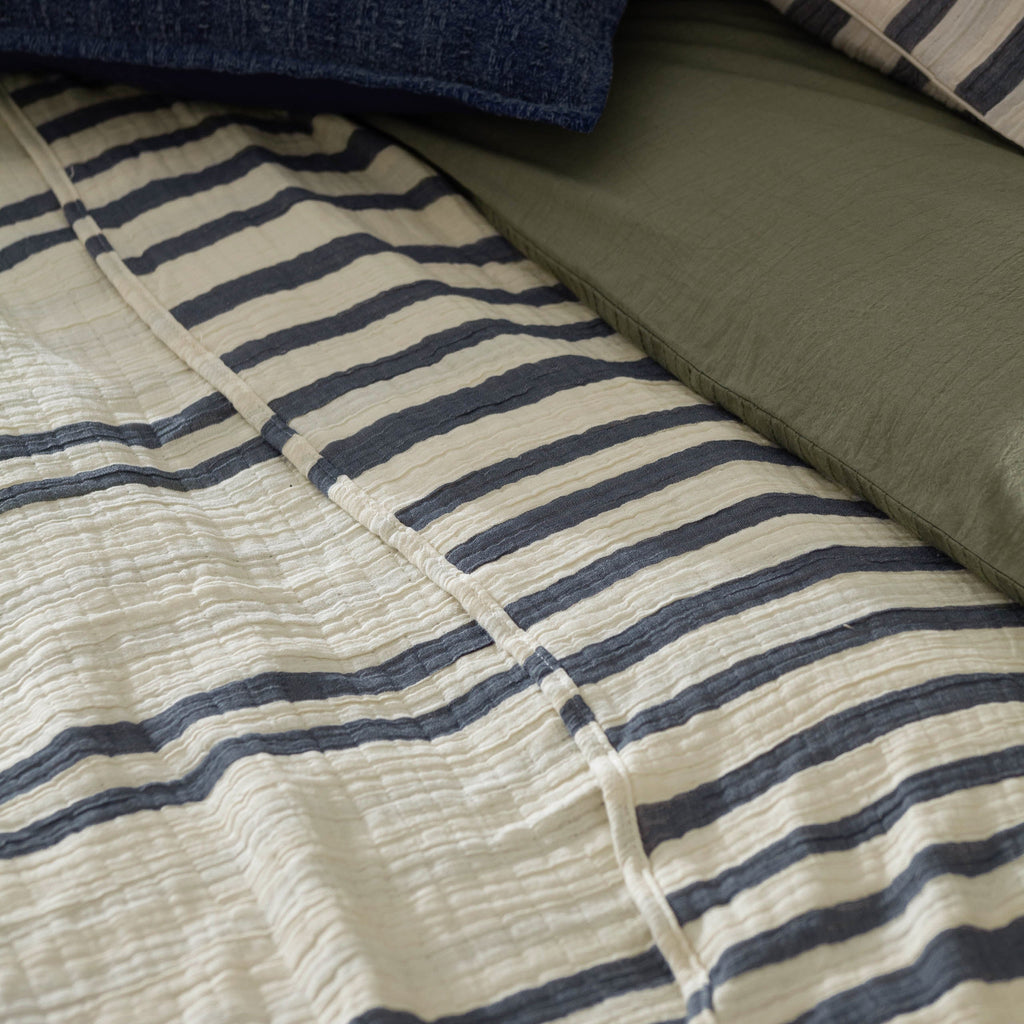 Woven Stripe 100% Cotton Bedspread