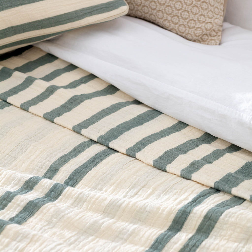 Woven Stripe 100% Cotton Bedspread