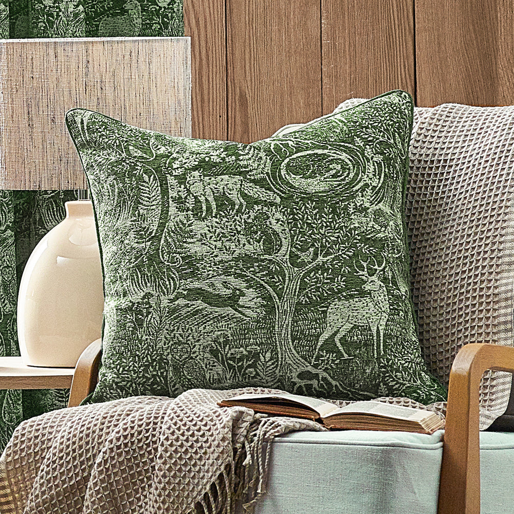 Winter Woods Animal Chenille Cushion