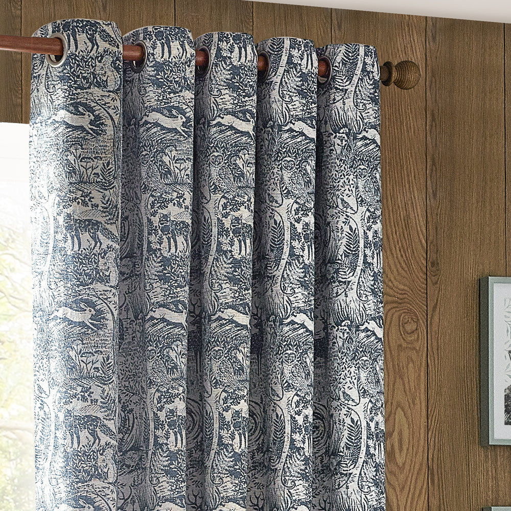 Winter Woods Animal Chenille Eyelet Curtains
