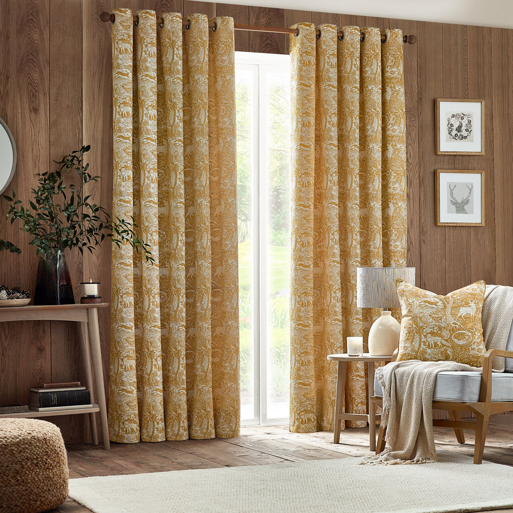 Winter Woods Animal Chenille Eyelet Curtains