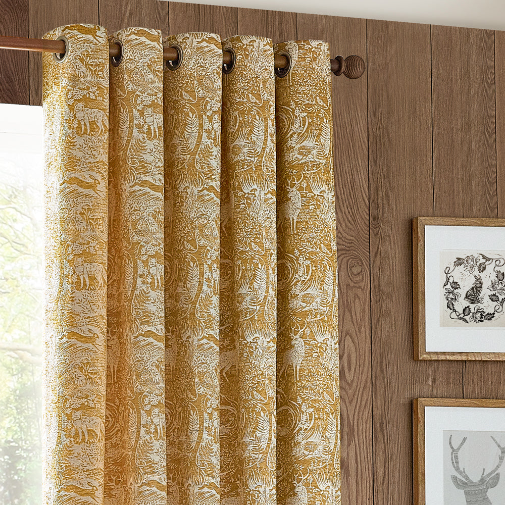 Winter Woods Animal Chenille Eyelet Curtains