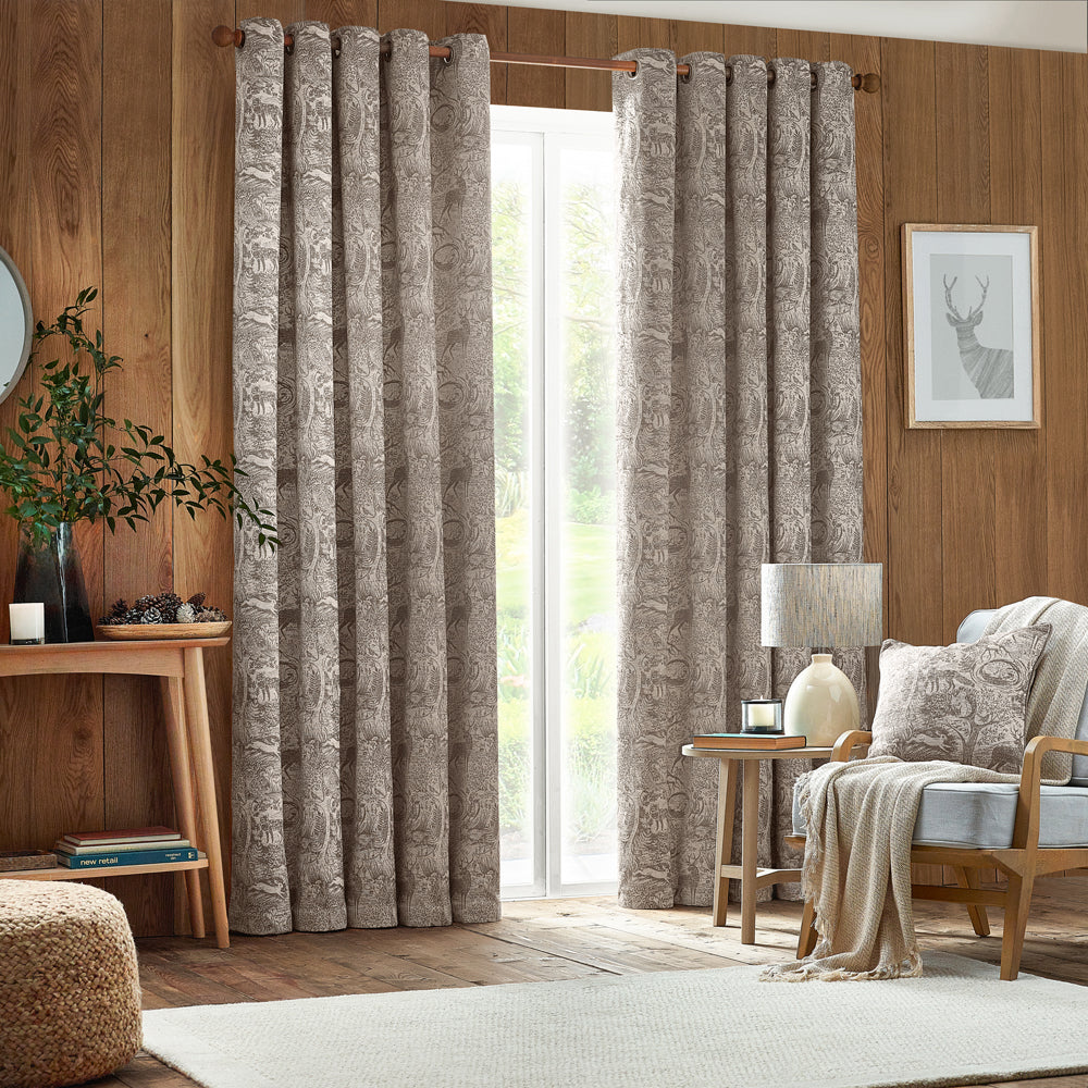 Winter Woods Animal Chenille Eyelet Curtains