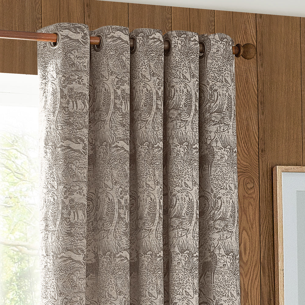 Winter Woods Animal Chenille Eyelet Curtains