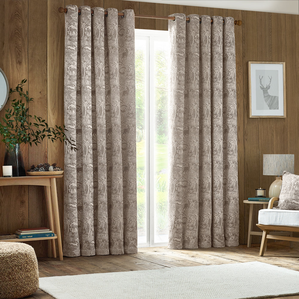 Winter Woods Animal Chenille Eyelet Curtains