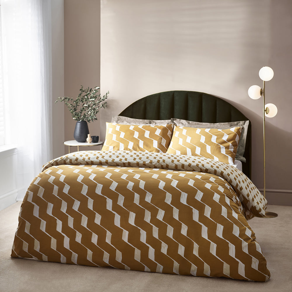 Zabine Abstract Cotton Rich Reversible Duvet Cover Set