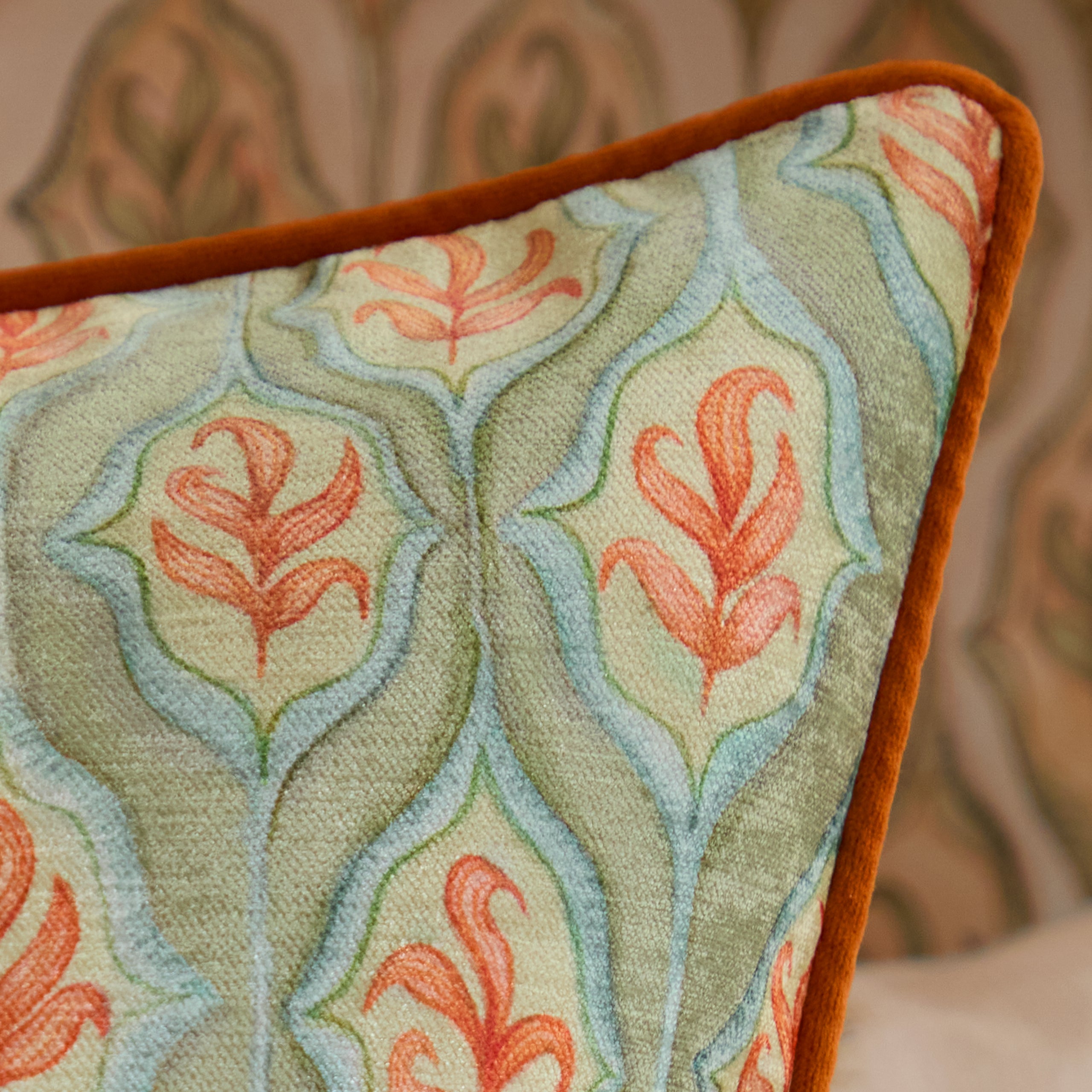 Zephyr Printed Velvet Cushion