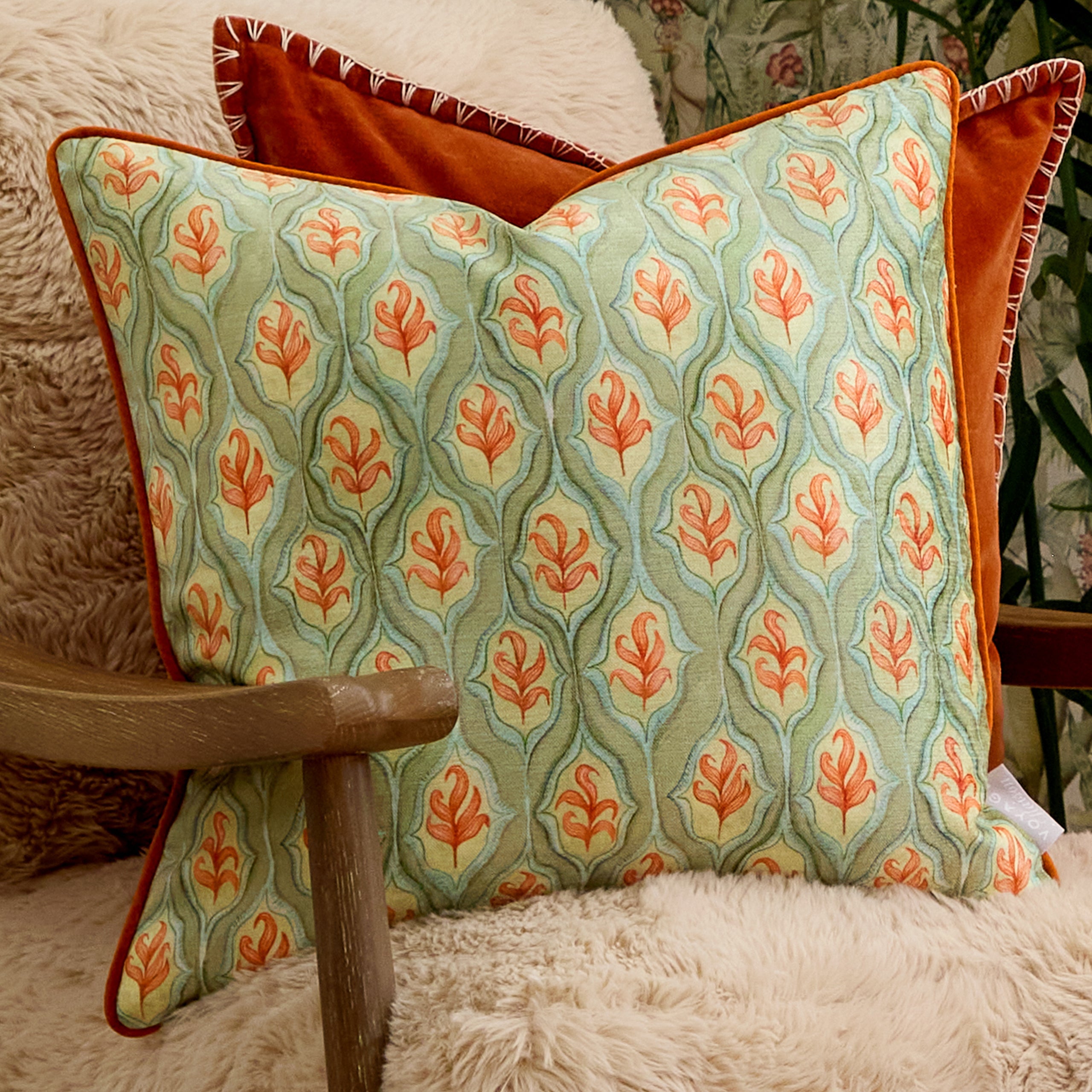Zephyr Printed Velvet Cushion