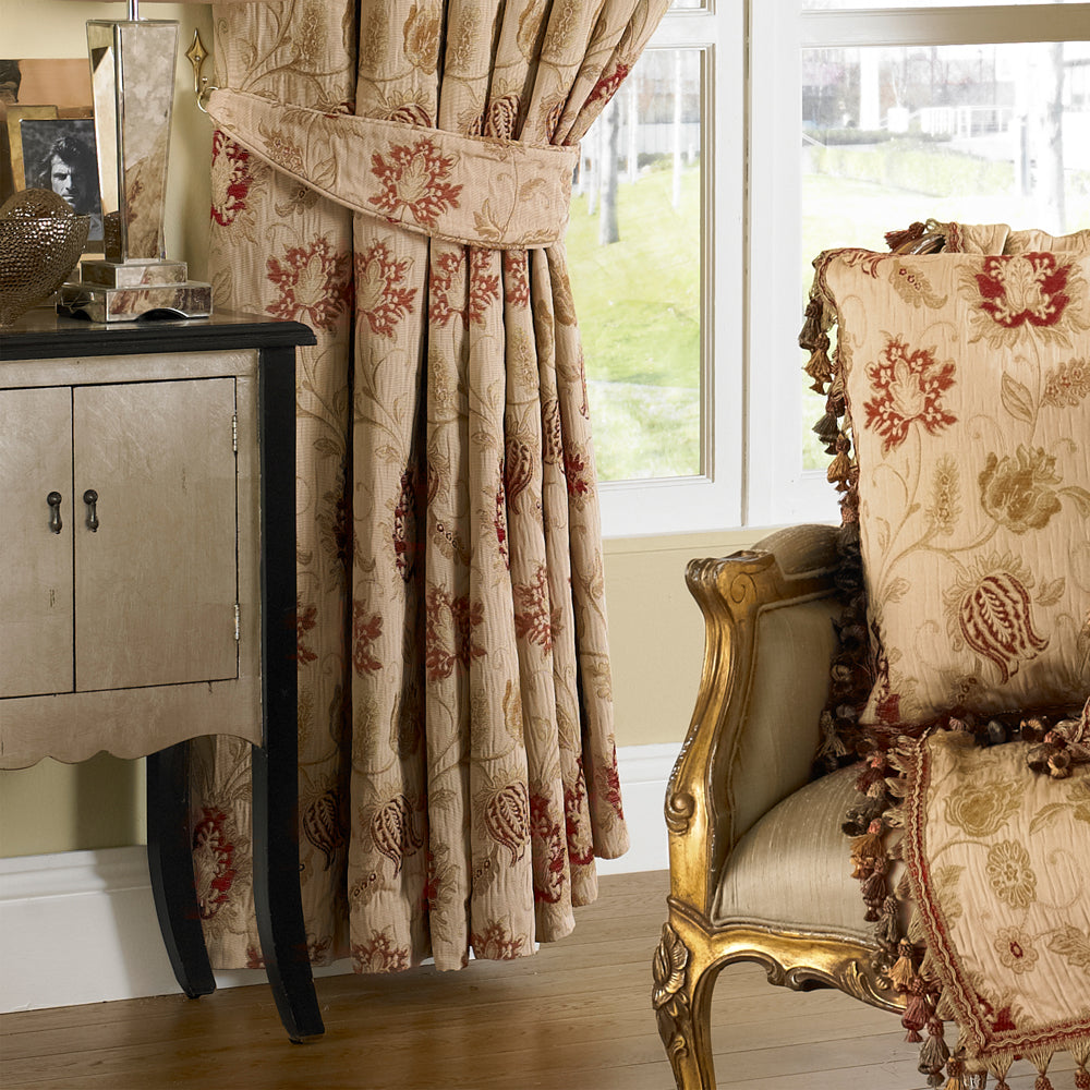 Zurich Floral Jacquard Pencil Pleat Curtains