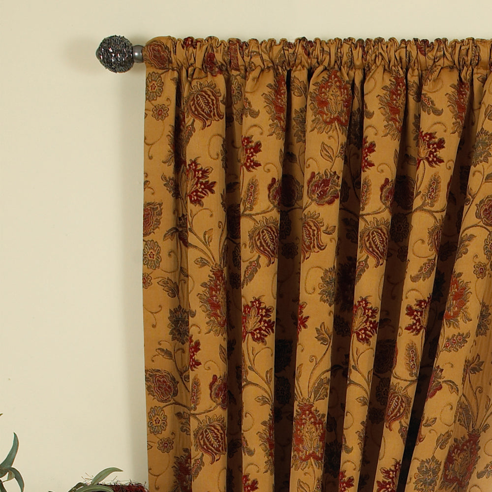 Zurich Floral Jacquard Pencil Pleat Curtains